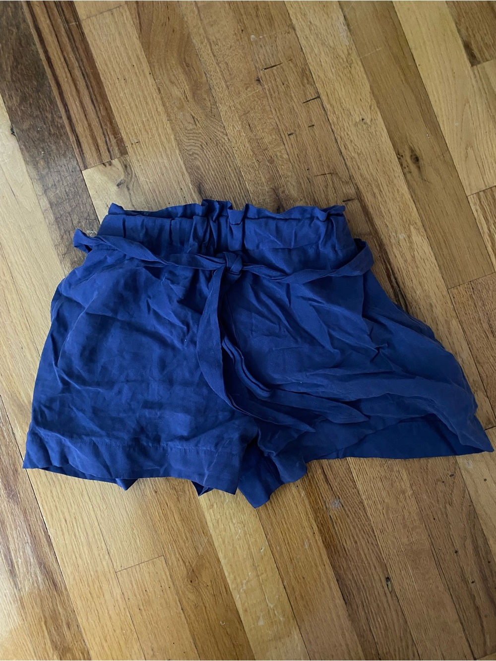 BCBGMaxAzria Royal Blue High-Waist Paperbag Shorts